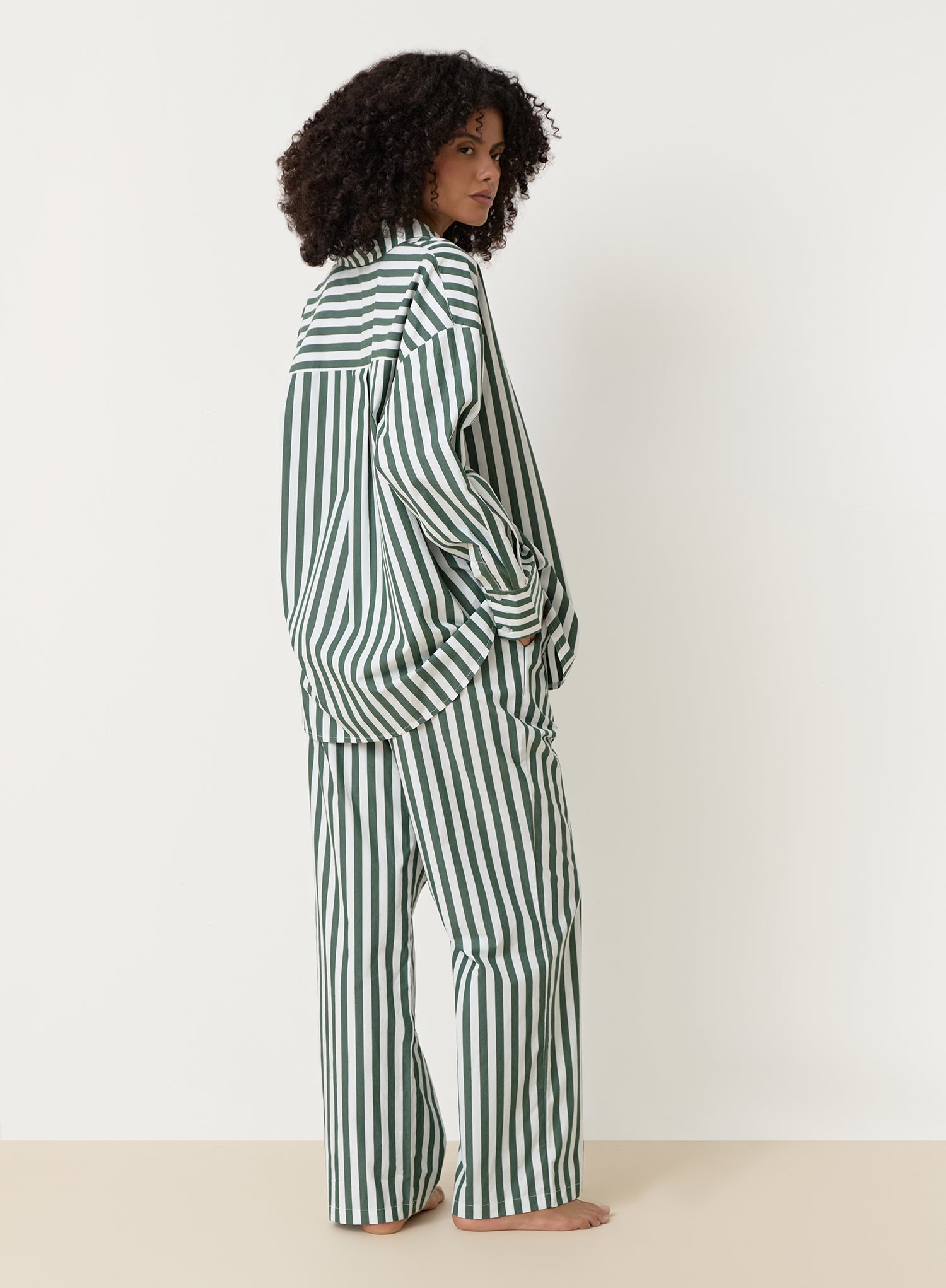 Green Stripe Oversized Shirt